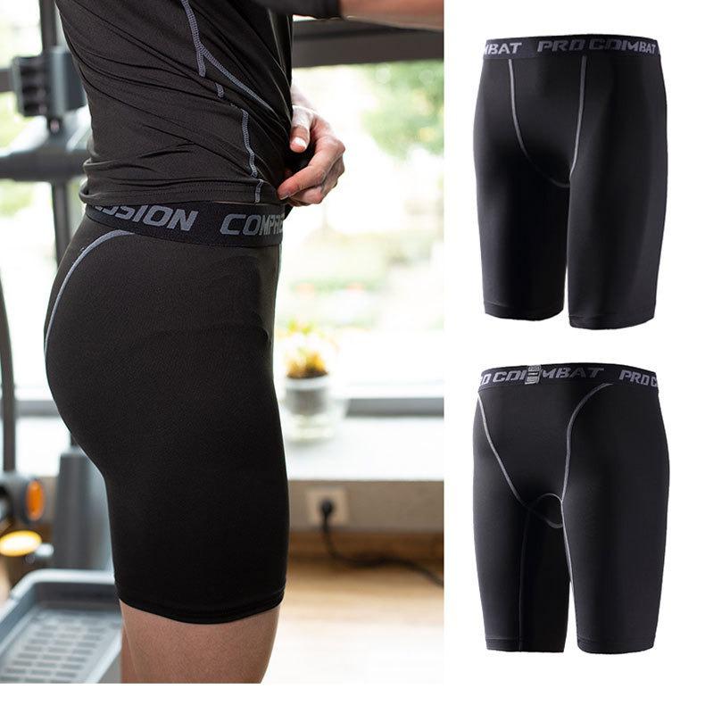 Men's Quick-Dry Compression Sports Pants for Running, Fitness & Basketball - Black