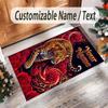 Leopard Theme Crystal Velvet Floor Rug Personalized Custom Name Text Warm Carpet Home Decoration