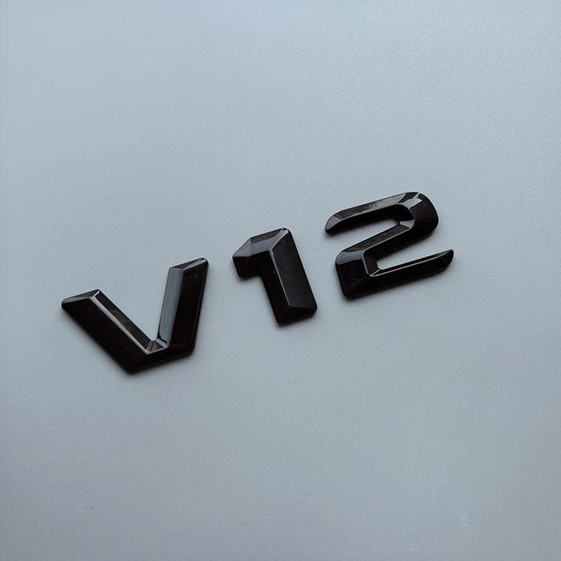 2015 3D Sharp V6 V8 V10 V12 Lettres Chiffres ABS Emblème de Voiture Garde-boue Badge de Décharge Plaque Nom Logo Autocollant Chrome Noir