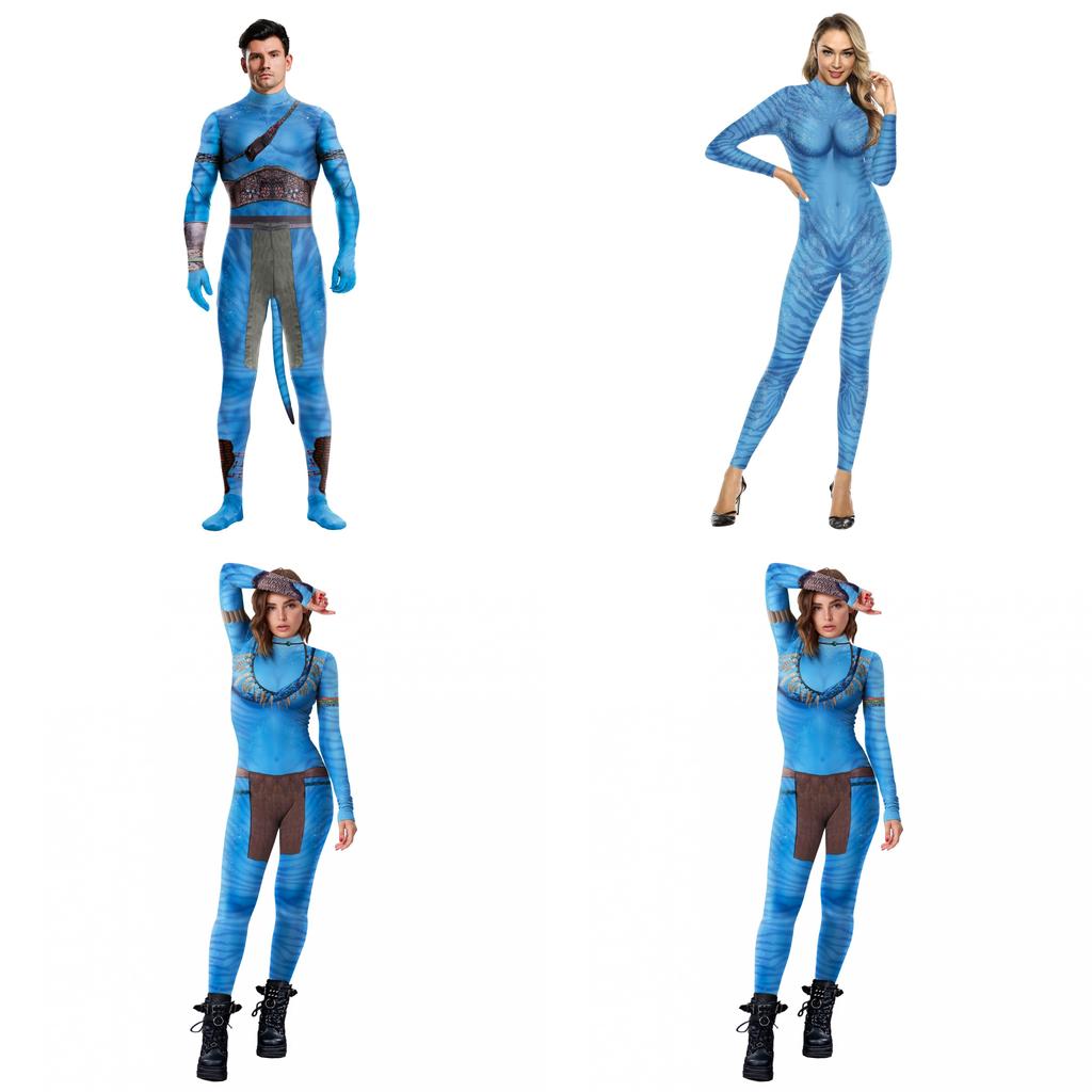 Avatar Inspired Halloween Costume Milk Silk Bodysuit For Fantasy Role Play