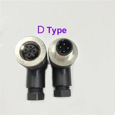 M12 4 5 8 12 Pin Waterproof IP67 A B D Type LED Sensor Weldless Aviation Connector Straight/Curved Male Female Plug Screw Lock