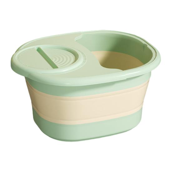 Folding Footbath with Lid Dual-State Switching One-Touch Foldable Design Foot Basin Ergonomic Anti-aging Pet Paw Care Tool