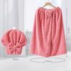 Extra-Large Quick-Dry Strapless Bath Skirt Towel with Hair Cap