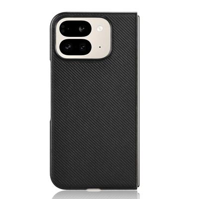 For Google Pixel 9 Pro Fold 5G Case Carbon Fiber Texture Shockproof PU+PC Phone Cover