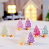 10 Pcs Microlandschaft Miniature Christmas Tree Decorations Snow Landscape Accessories Resin Crafts Luminous Ornaments