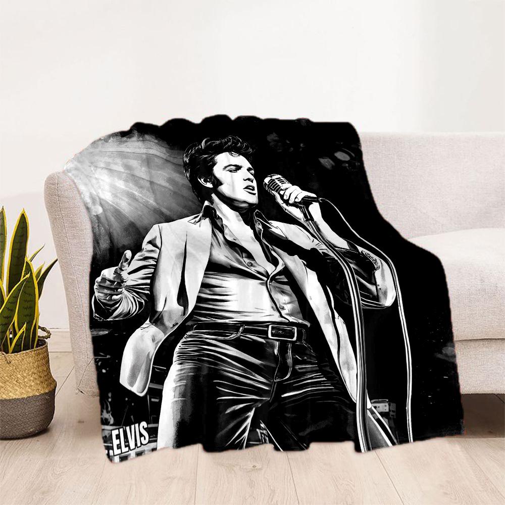 Elvis Presley: Rock Roll Blanket Ultra-Soft Great for Livingroom Sofa Bedding Four Seasons Multipurpose Modern Style Gift for Travel Home Birthdays