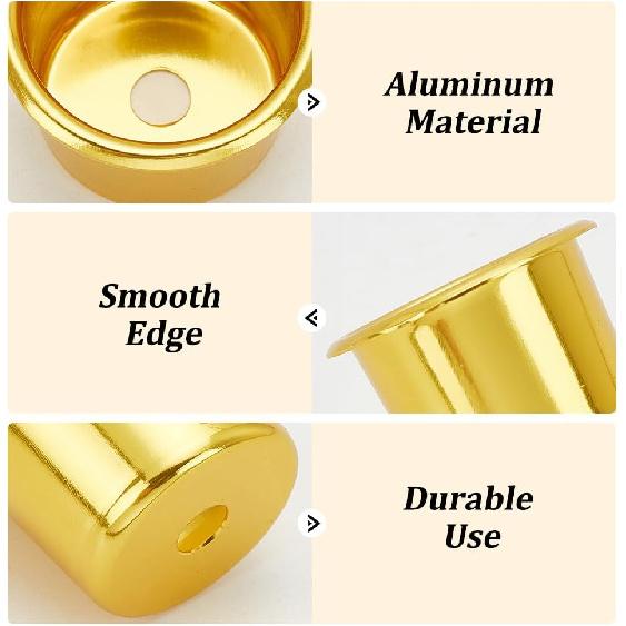 

PH PandaHall 30pcs Gold Candle Holders, 1inch Candlestick Holder Cups Metal Candle Cups Aluminum Candle Drip Protectors Empty Candle Inserts Case for