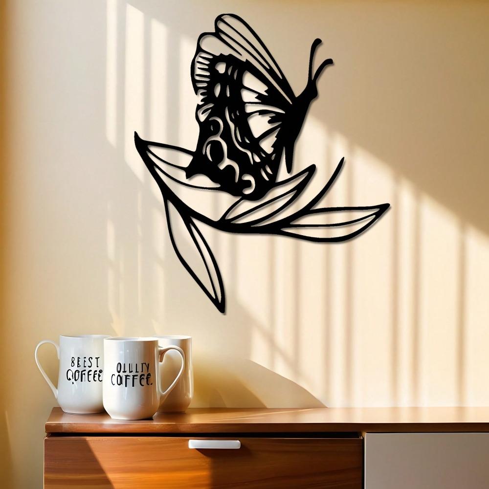 Laser Cut Iron Dragonfly Leaf Wall Art Heavy Duty Indoor Outdoor Metal Decor