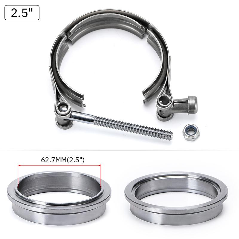 VR - V Band Exhaust Clamp 2.5 Inch 3 Inch 63mm 76mm Exhaust Male And Female Flange Vband Clamp V-Band Muffler Clamp