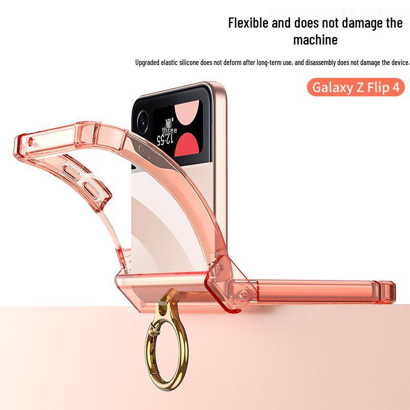 Samsung Z Flip4 Ultra-Thin Acrylic Case with Ring Holder and Screen Protection