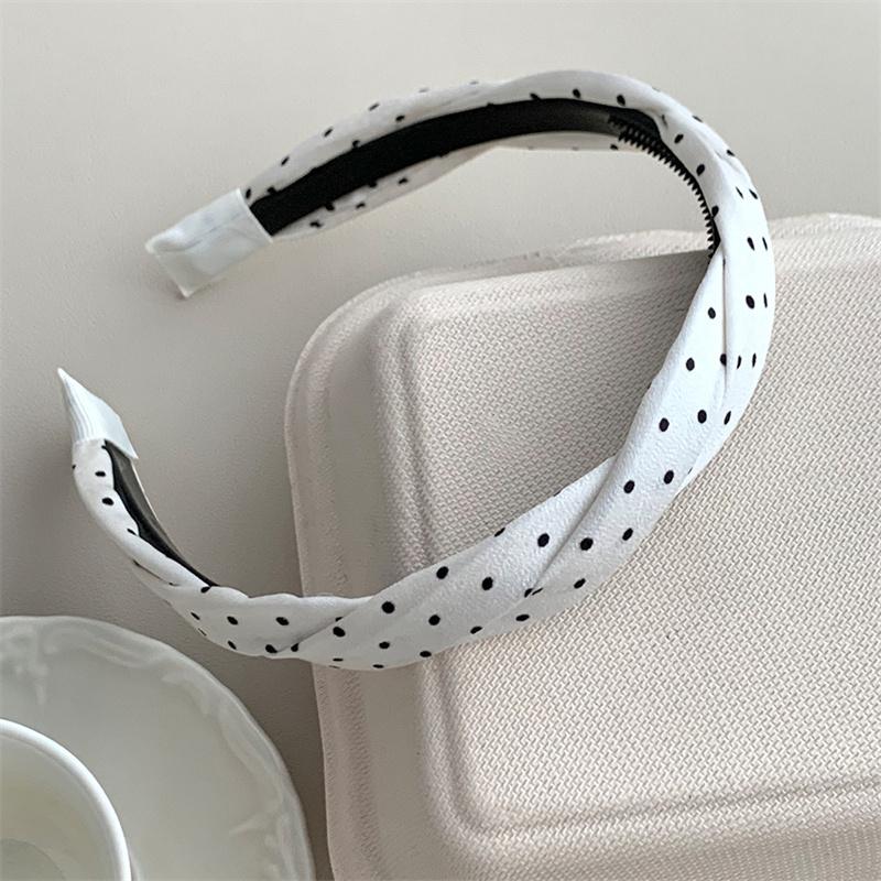 1/2pcs Women Girls White Black Polka Dots Print Headbands Toothed Plastic Hairbands for Woman Hair Accessories