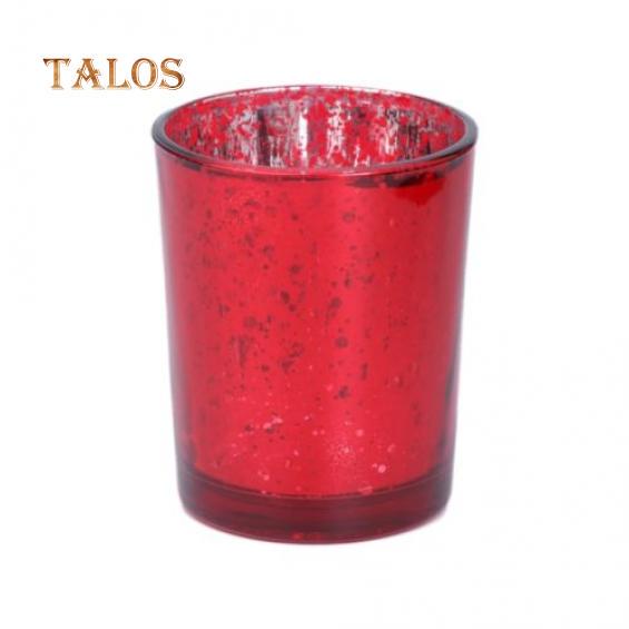 

Мозаичный стеклянный подсвечник по обету для свадебной вечеринки, бара, домашнего декора, украшения красный