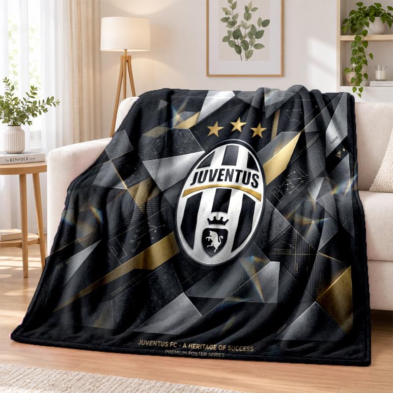 Juventus FC Printed Flannel Blanket Warm Comfort Bed Throw For Indoor Home Decoration
