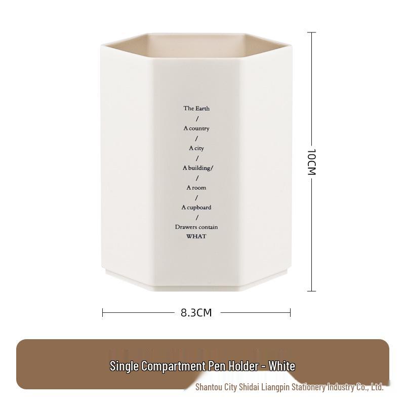 Creative Hexagonal Pen Holder - Large Capacity for Office or Student Desk