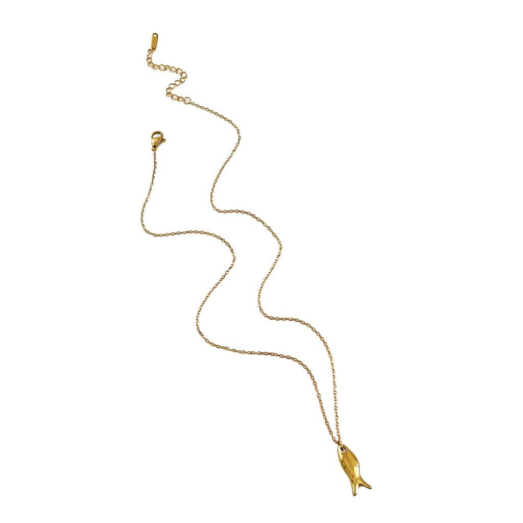 Fashionable Necklace Set with Unique Fish Pendants Sturdy Stainless Steel Gifts Decoration for Trendy Women Daily Use
