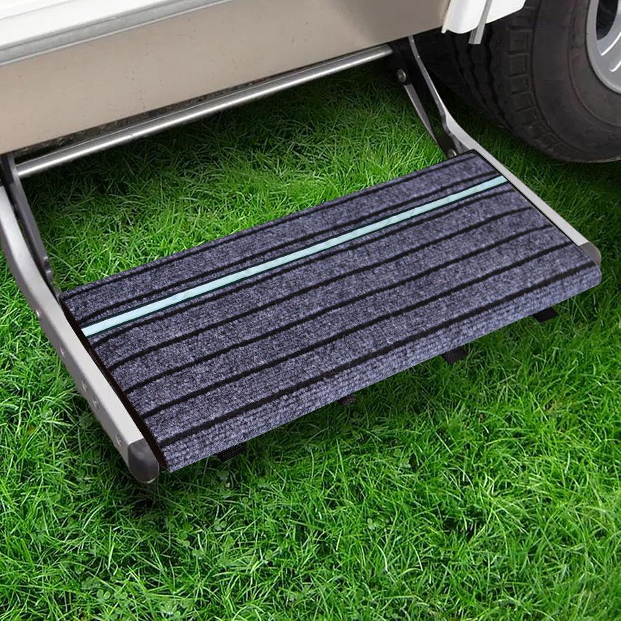 Non-Slip Reflective Stair Cover with Adjustable Fit & Dirt-Proof Mat
