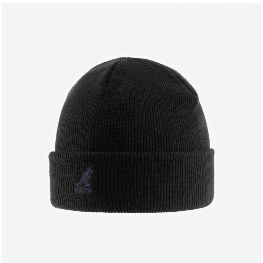 Căciulă acrilică Kangol 2978bc Negru Negru cu Manșetă, de Tras