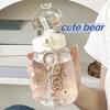Sticla de apă de iepure Kawaii de 500 ml, drăguț portabil, ceașcă de băut în formă de ureche cu paie și capac Vase de vară pentru camping în aer liber