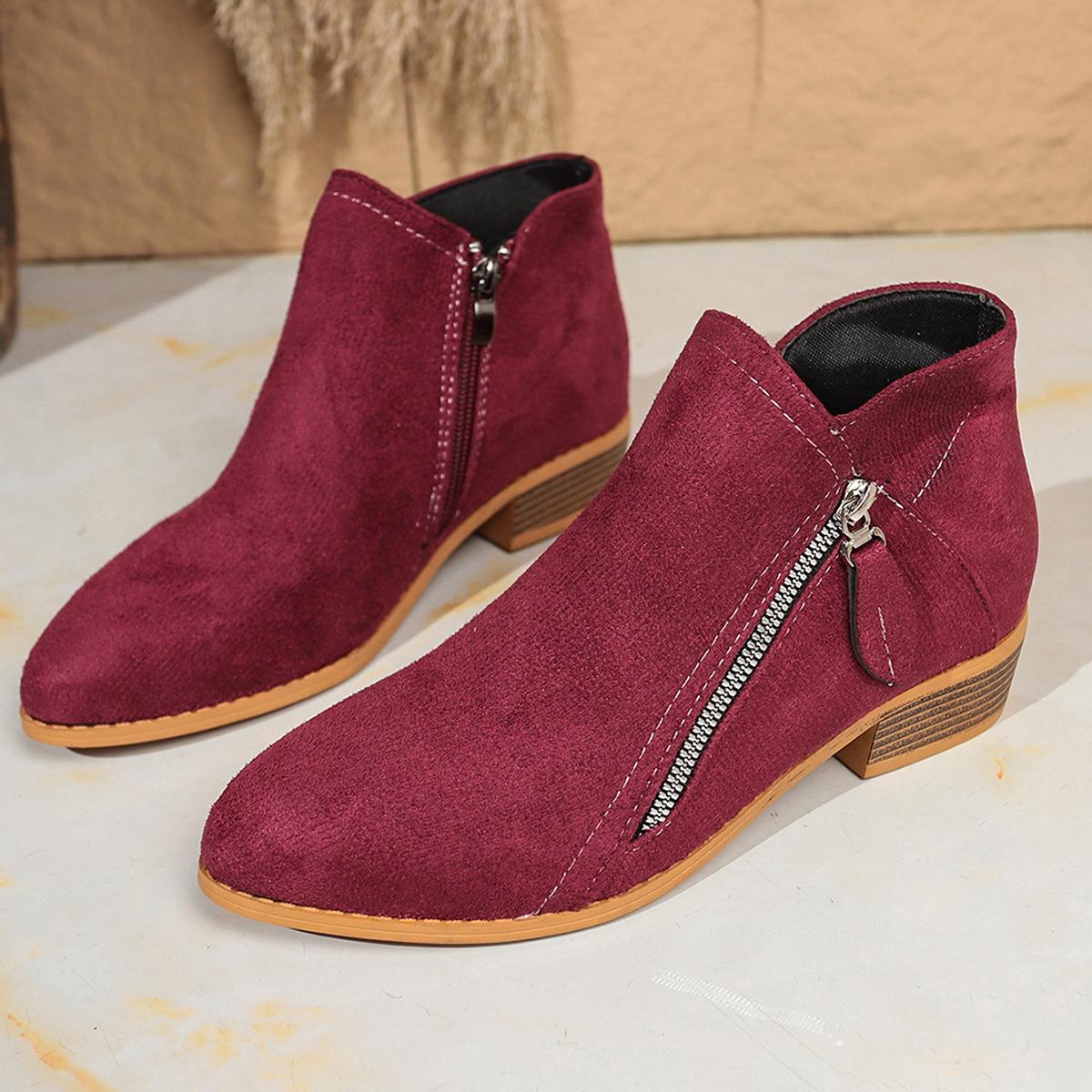 

Foreign trade large size women s shoes 2025 autumn and winter new women s boots suede European and American style women s short boots 43 фуксія