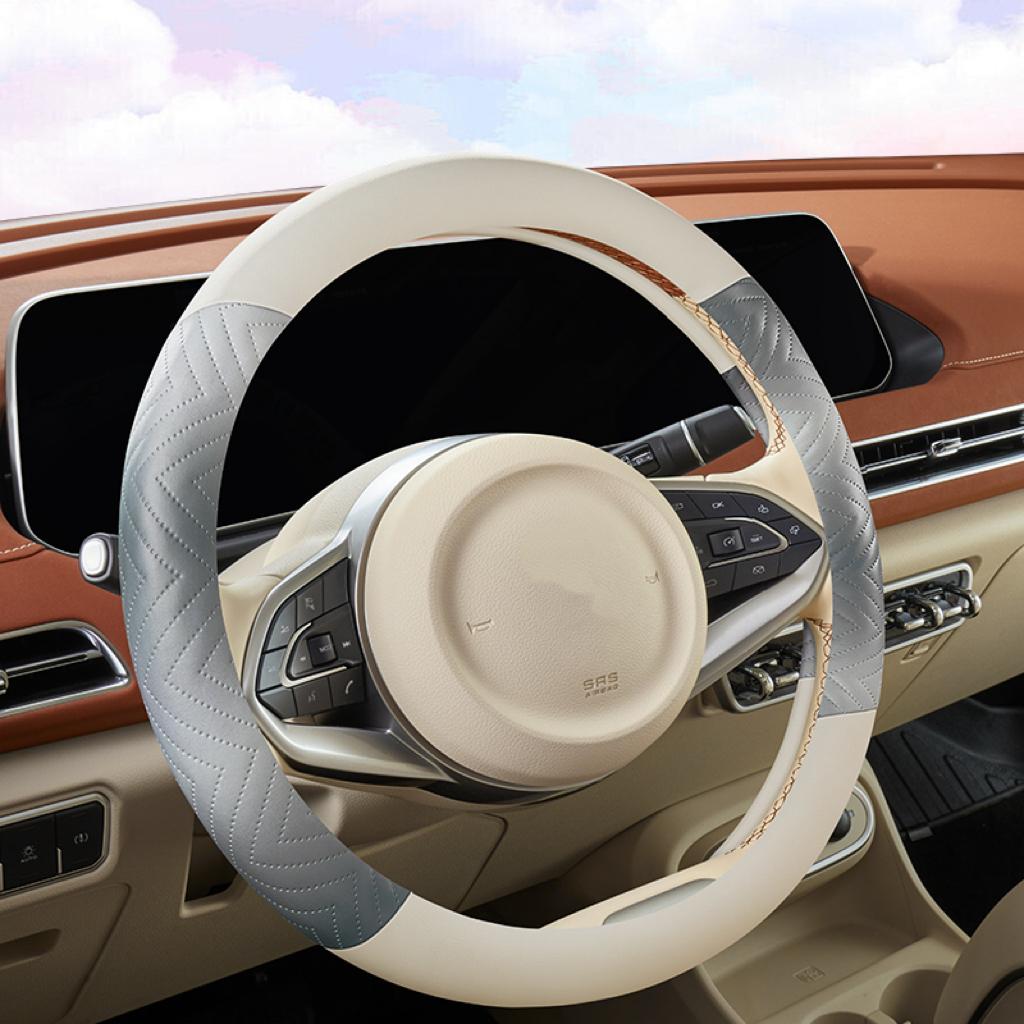 Iridescent Gradient Steering Wheel Cover - Durable & Soft PU Leather, Premium Craftsmanship, All-Season Use - Fits 14.5-15"