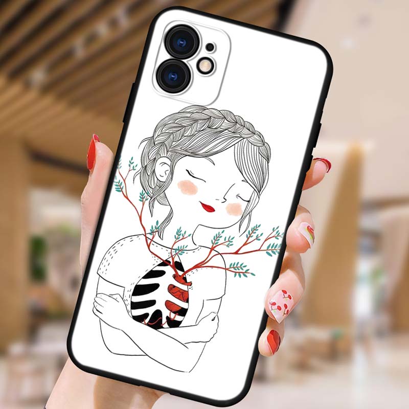Human Heart Flower For Phone Case For iPhone Samsung Galaxy Redmi Xiaomi Oppo OnePlus Note S A 7 8 9 10 11 12 13 14 20 21 22 23 53 54 Pro Max Ultra