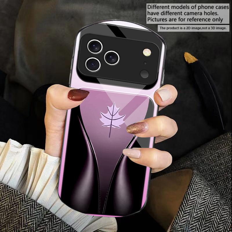 Blue gradient camellia For iPhone 17 16 15 14 Pro 13 Plus 12 mini 11 Pro Max XR X S 7 8 Elliptical Tempered Glass Phone Case