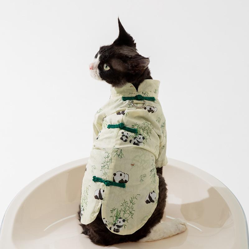 Spring and Summer Cat Striped Two-legged Suspender Skirt Hairless Cat Vest Couple Cat Skirt Pet Clothing Cat Clothing