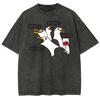 Cartoon Gänse Print Damen T-Shirt Lustig Niedlich Rundhals Gewaschen Kurzarm Sommer Mode Baumwolle Bequemes Oberteil