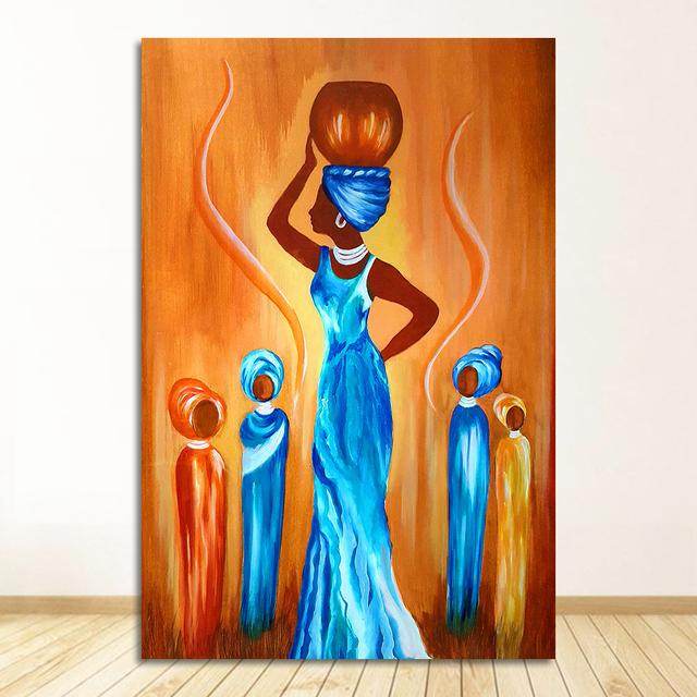 Wall Art Canvas Painting Poster For Home Decor Posters And Prints Unframed Decorative Pictures African Women Life Vintage Style