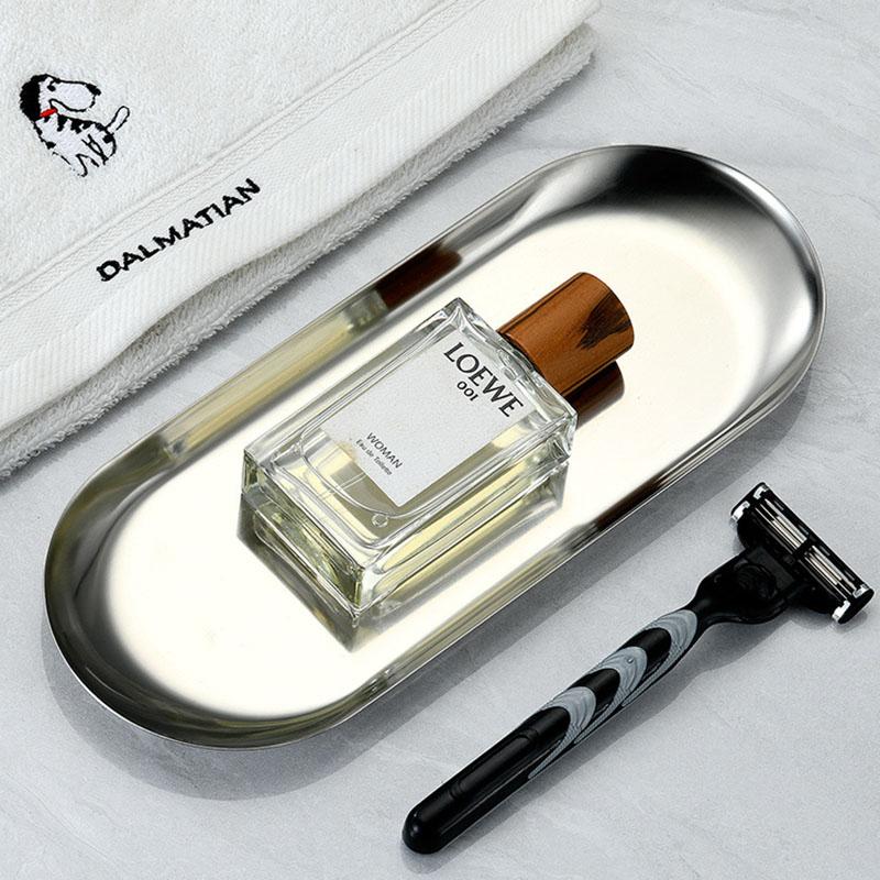 Oval Stainless Steel Gold Dining Plate Dessert Plate Nut Fruit Cake Tray Snack Kitchen Plate Western Steak Kitchen Plate Dish