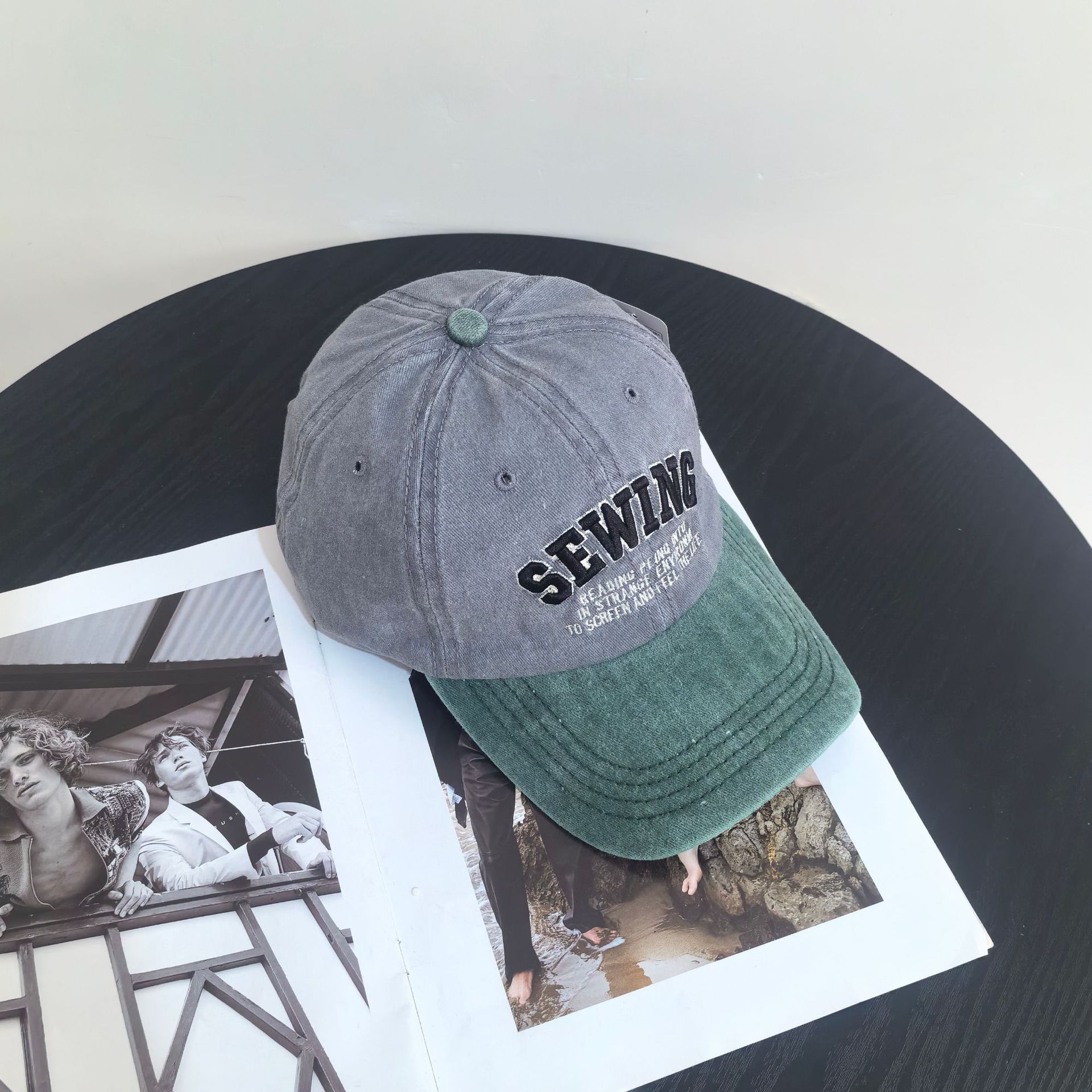 

Casual sunscreen baseball hat men s and women s trendy brand versatile cap water system retro embroidery old sun hat M（56-58cm）