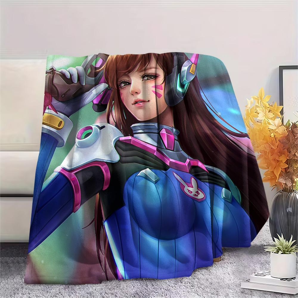 D.Va  Print Flannel Blanket, High quality Comfortable for All Seasons, Home Decor, Warmth and Comfort