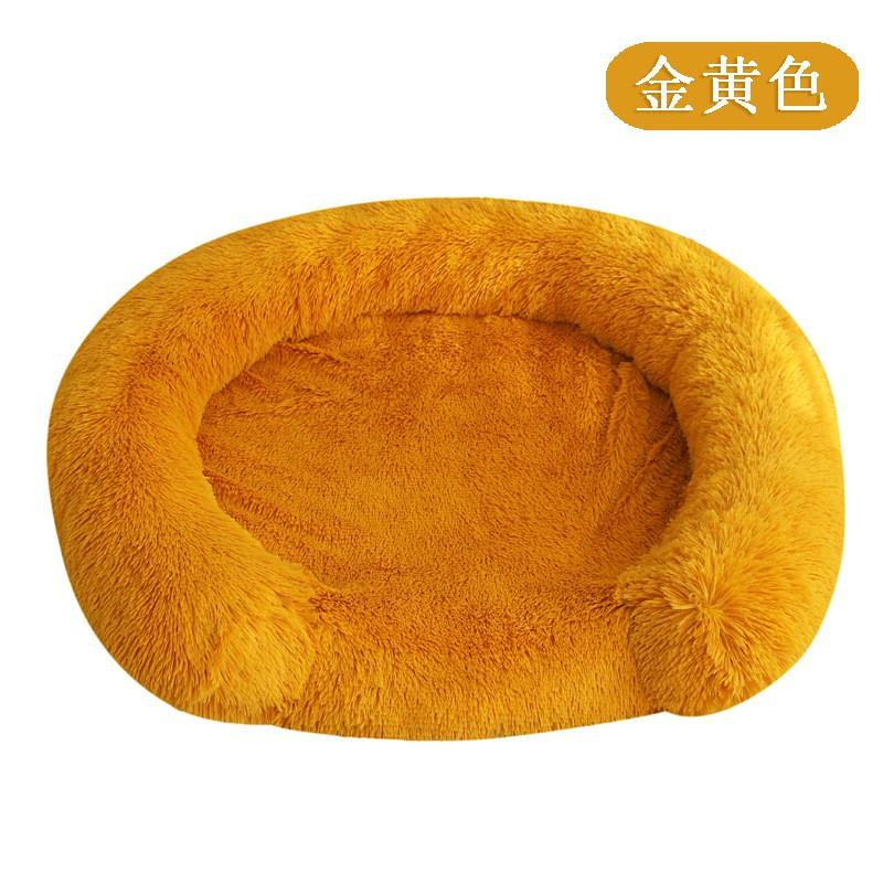 Plush Round Pet Bed Dogs Cats Winter Warm Nest Soft Fleece Dog Sleeping Mat Indoor Comfortable Resting