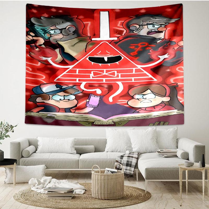 Gravity Falls Print Tapestry - Portable Wall Decor Cloth, for Home, Dorm, Travel, Bedroom, Living Room - Ideal Birthday Housewarming Gift