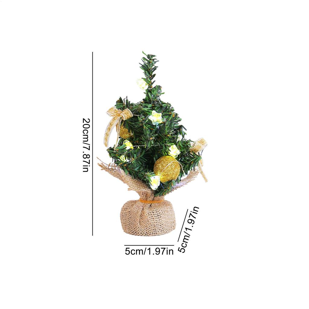 Mini Desktop Christmas Tree Seasonal Decor With LED Light Miniature Table Christmas Tree For Office Home Store Dormitory Bedroom