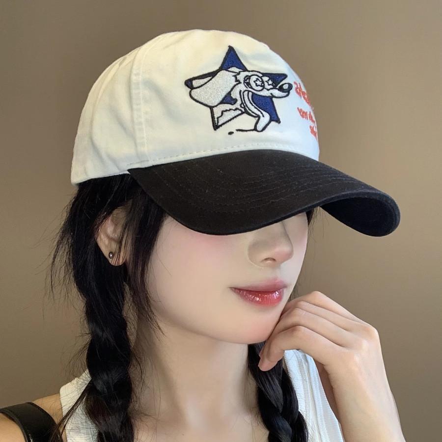 Кепка-бейсболка с вышивкой собаки в корейском стиле из полиэстера для повседневной носки летом
