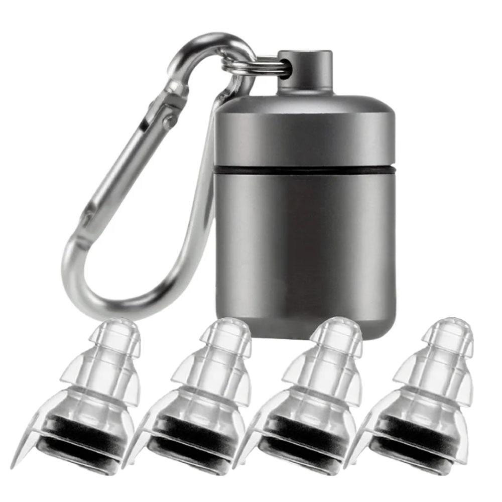 

Фильтрующие беруши для снижения шума, в комплекте алюминиевый чехол-брелок, многоразовая защита слуха для сна, учебы, работы и путешествий F11