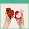 Cartoon Capybara Love Heart Plush Decor With Magnet For Bags And Keys
