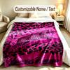 Lion Tiger Theme Custom Blanket Personalized Name & Text Customized Soft Warm Throw Blanket Home Decor