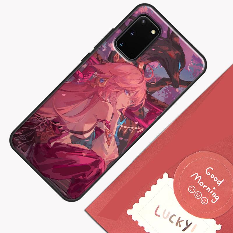 Yae Miko Genshin Impact Phone Case For Samsung Galaxy S25 S26 Ultra S20 S21 S22 S23 S24 Plus S9 S10 S25 FE Cover Shell