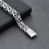 Stainless Steel Punk Byzantine Double Row Magnetic Clasp Bracelet Men Geometric Design Titanium SteelChain Handmade