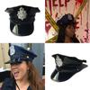 Chapeau de policier pour déguisement d'uniforme, chapeau de gavroche pour femme, accessoire de déguisement pour Halloween.
