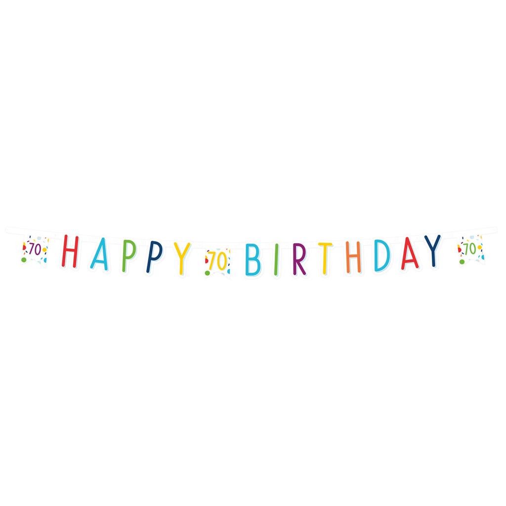 Confetti Garland 70 Birthday 180X13 8 1 Pcs