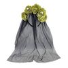 Halloween Ghost Bride Floral Veil Headband Gothic Black Lace Flower Hair Hoop Cosplay Party Photo Props Headwear