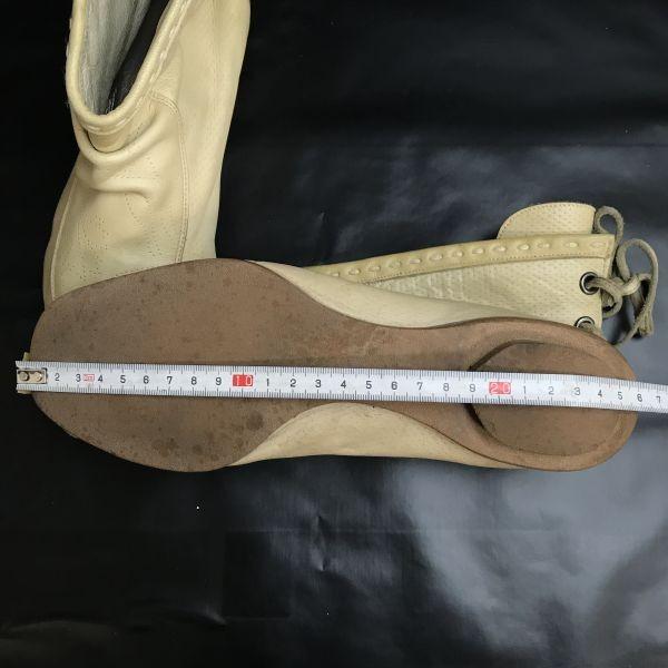 Au BANNISTER Genuine Leather Lace Up Short Boots Beige Women’s Size 23.5 24.5(USED)