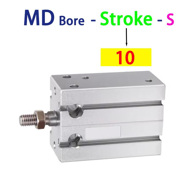 Cylinder Aluminum Alloy MD10/16/20/25/32X5*10X15X20X25X30X40X50X60S MD Free Installation Small Multi Position Fixed Pneumatic