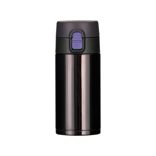 Atlas Airlist AZW-350BK Water Bottle, 350ml, Insulated, Cold, and Hot Water, Ultra-Lightweight, One-Touch Closure, Compact Design, 155g, Black, Resist