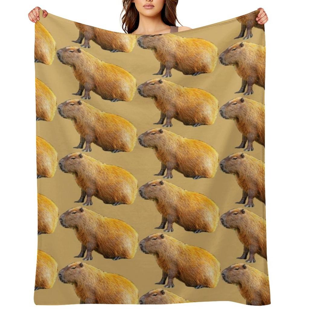 Chilled Capy Throw Blanket Luxury St Flannel Blankets For Bed Stuffeds Blankets