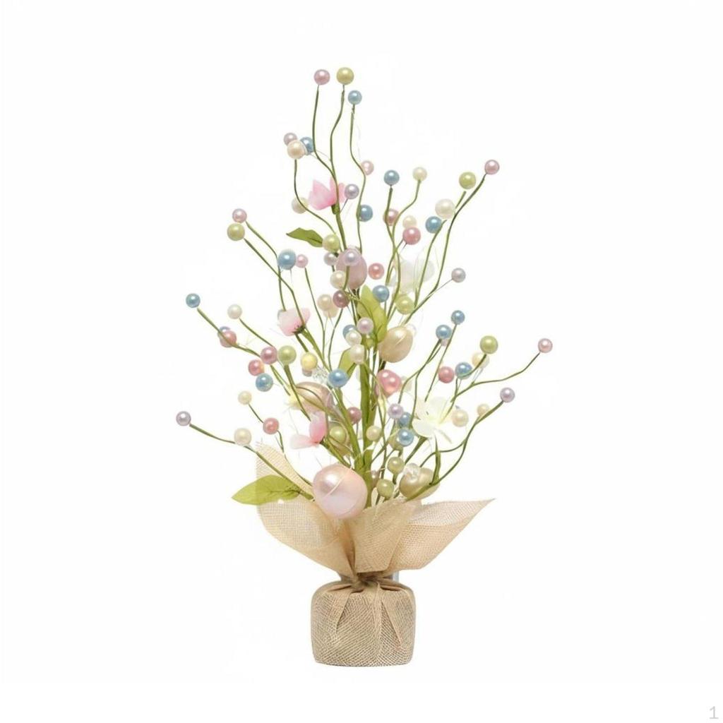Easter Oval Tree Desktop Decoration, Handmade Seasonal Home Decor, Multicolor