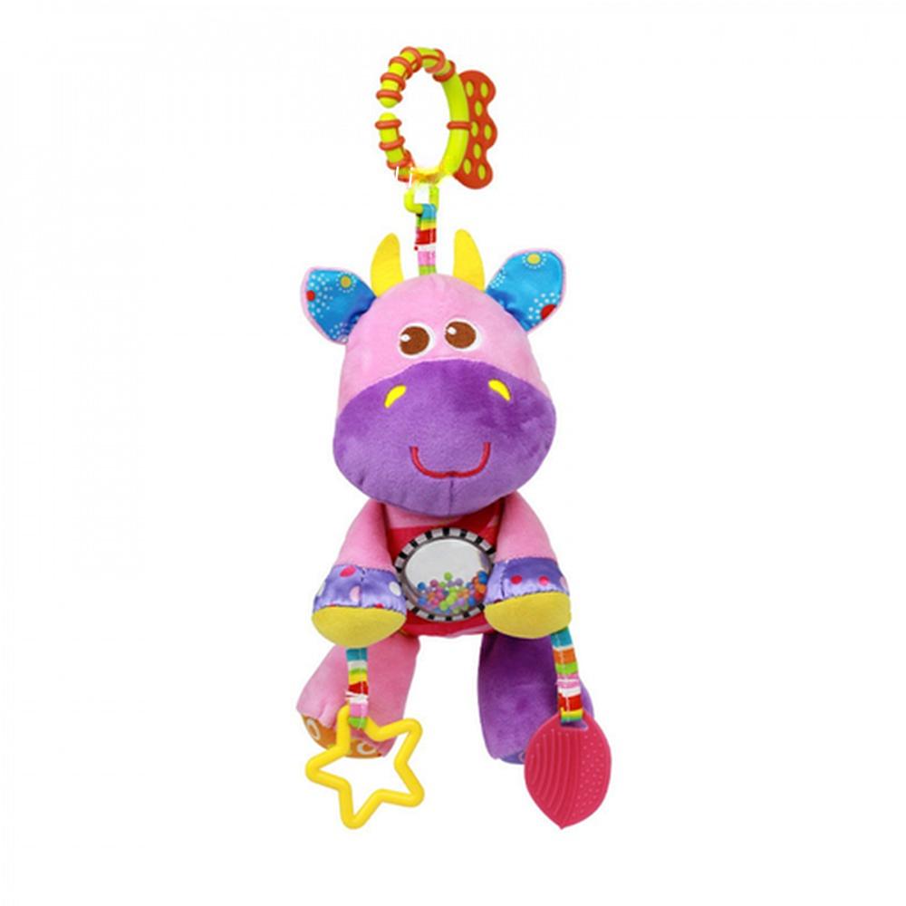 Aipinqi Colorful Baby Car Hanging Toy, 0-1 Year Old Animal Plush Bed Hanging Toy with Rattle, Newborn Soothing Doll